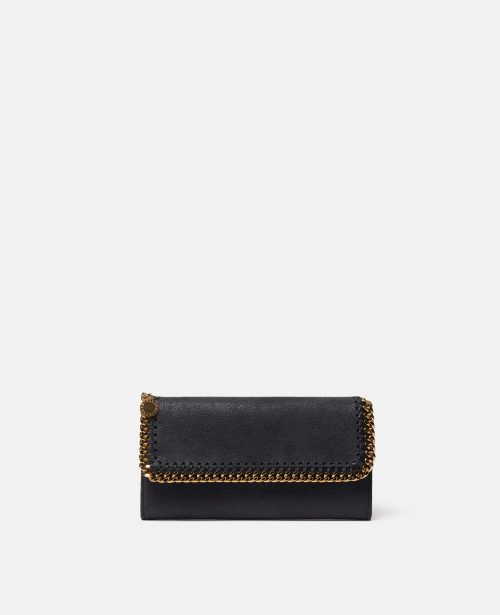1bd39d273c1cf586565880fb8f20e6a969e58bfb 430999W93551100 X Stella McCartney - Portefeuille horizontal à rabat Falabella, Femme, Noir céleste - 1bd39d273c1cf586565880fb8f20e6a969e58bfb 430999W93551100 X