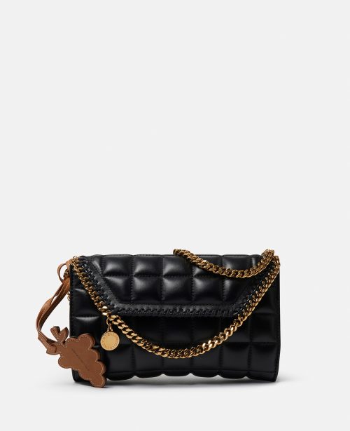 616c8d7cadf56750efaf846860f1cd8b1db92266 581238WP02691000 X Stella McCartney - Sac portefeuille à bandoulière carré matelassé Falabella, Femme, Noir - 616c8d7cadf56750efaf846860f1cd8b1db92266 581238WP02691000 X