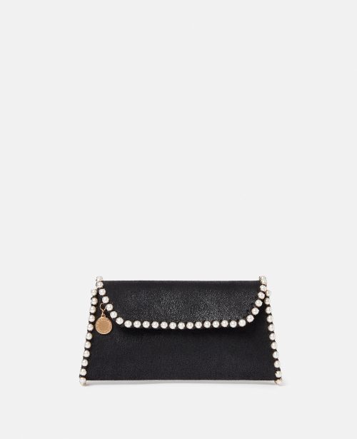99d73c1fda66fd7af77203a8f436f52322a1d034 7B0023W97041000 X Stella McCartney - Pochette Falabella avec bordure de perles, Femme, Noir - 99d73c1fda66fd7af77203a8f436f52322a1d034 7B0023W97041000 X