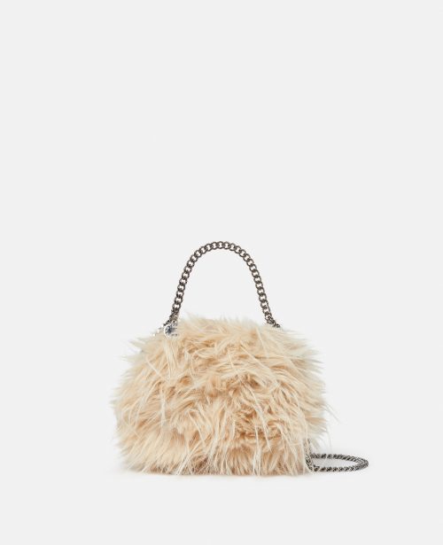 c145a624de0fc1acfa7afbb51e6487f7aef8f94a 700109WP02983226 X Stella McCartney - Petit cabas Shaggy Falabella, Femme, Amande - c145a624de0fc1acfa7afbb51e6487f7aef8f94a 700109WP02983226 X
