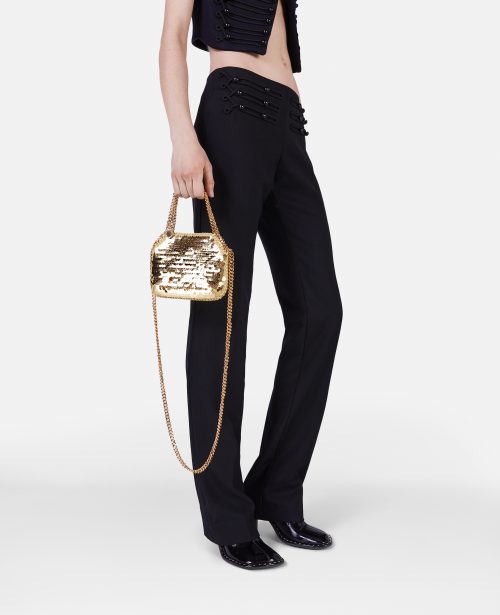 e3e7361bccc24567fff5ce9034745b5f393ac86c 700109WP02678250 C Stella McCartney - Mini cabas Falabella à paillettes oversize, Femme, Or - e3e7361bccc24567fff5ce9034745b5f393ac86c 700109WP02678250 C