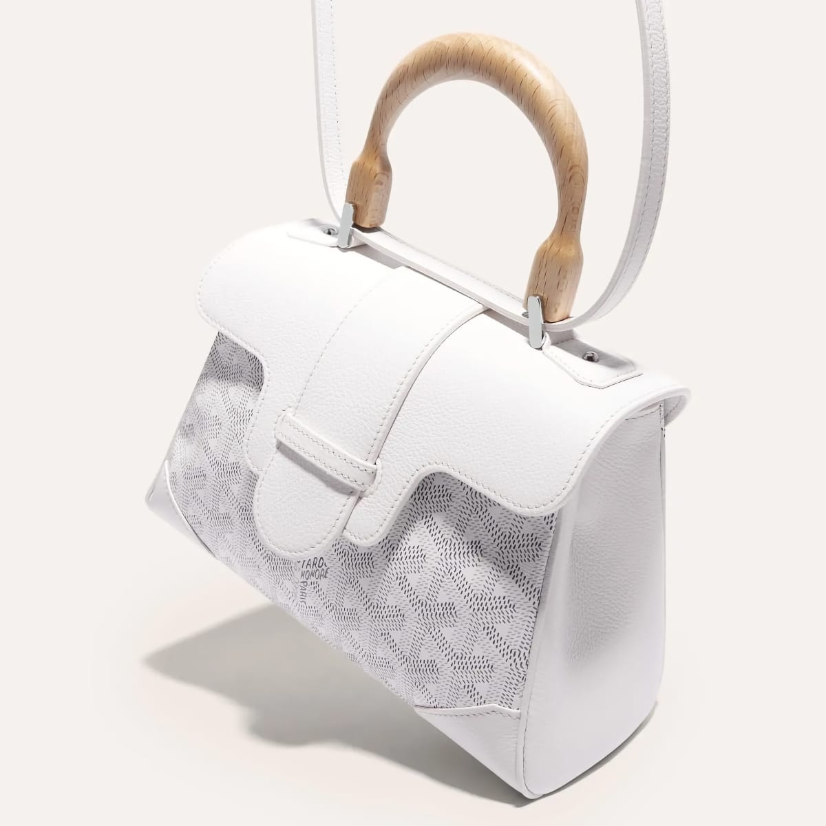 Goyard Saïgon Souple Mini en toile Goyardine avec poignée en hêtre