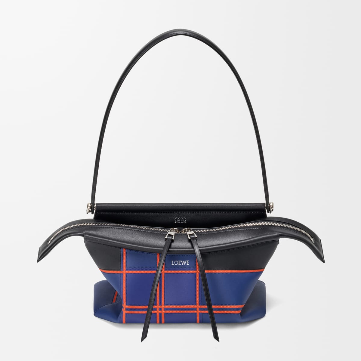 Sac Loewe Whisker en intarsia de cuir à carreaux multicolores