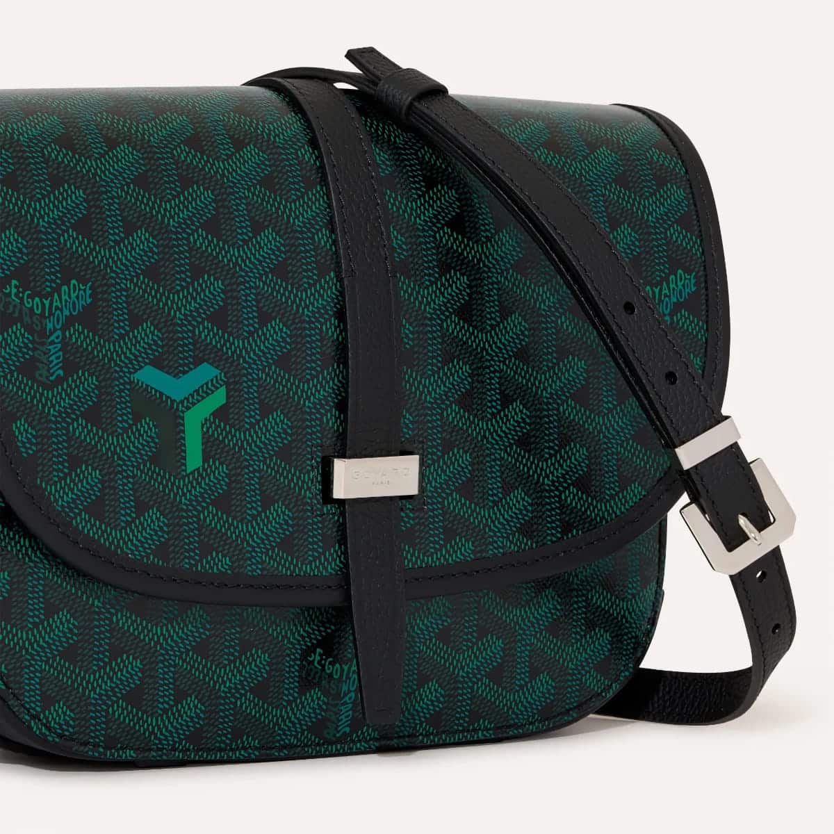 Sac Goyard Belvédère en Goyardine Vert Persistant