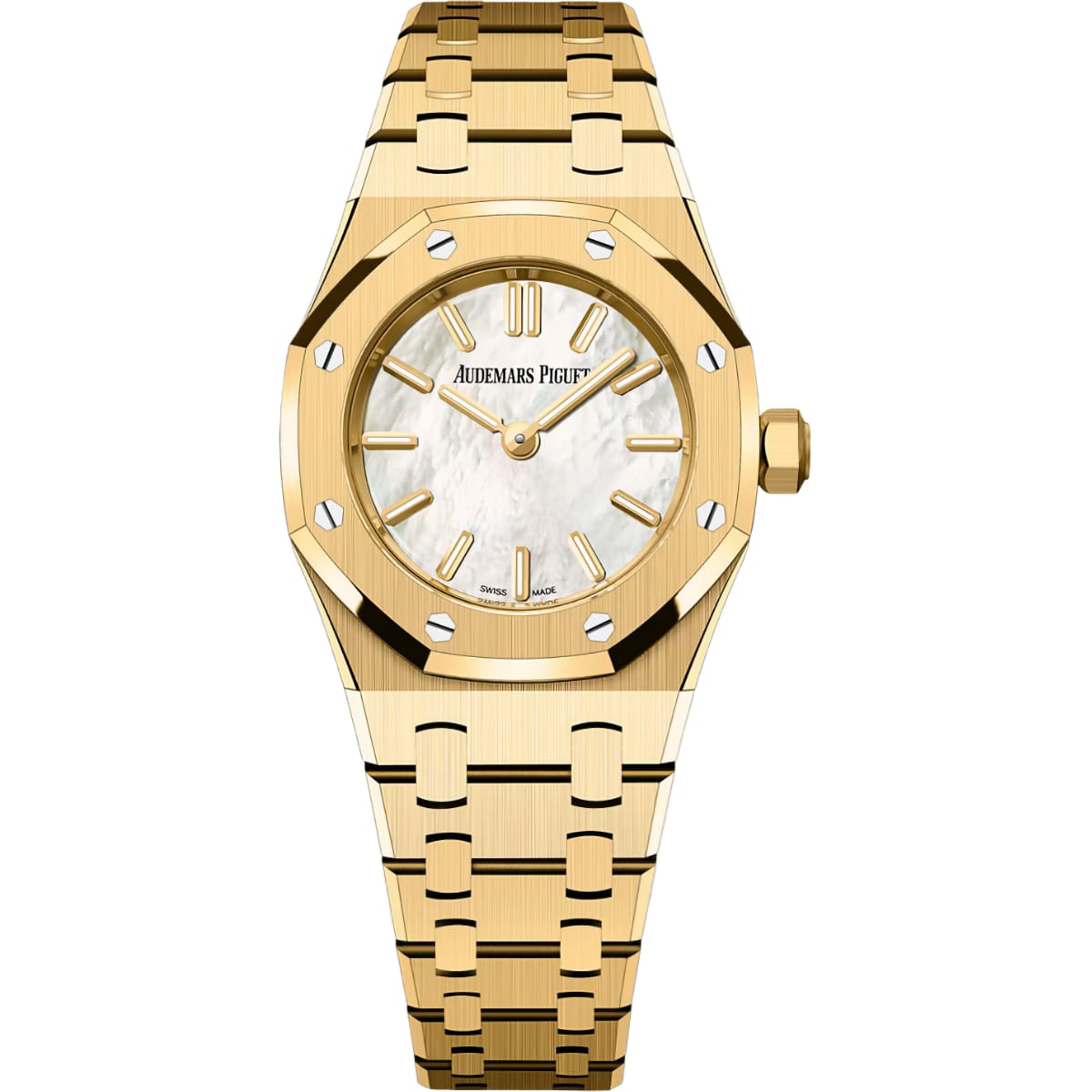 Montre Audemars Piguet Royal Oak Mini en or jaune avec cadran en nacre
