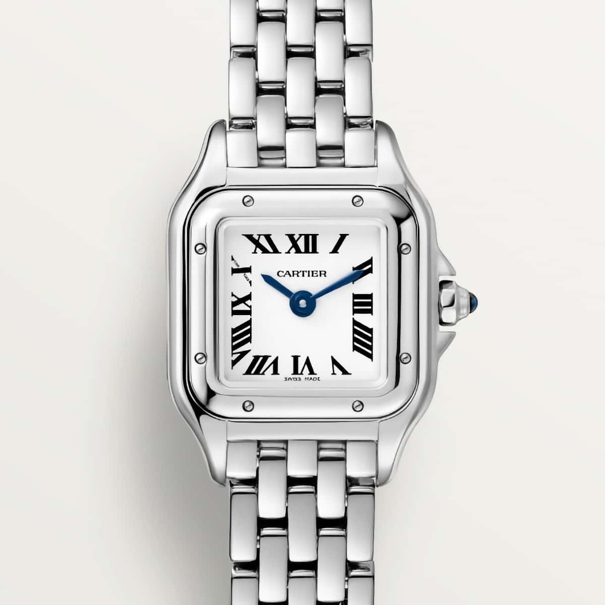 Montre Cartier Panthère mini en acier avec cadran blanc et chiffres romains